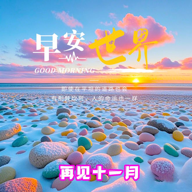 早安温馨祝福心语图片带字群发问候祝福语！星期六晨安吉祥~冬日安康！(图3)